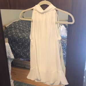 Max Studio tank. White, silk, tags still on it.